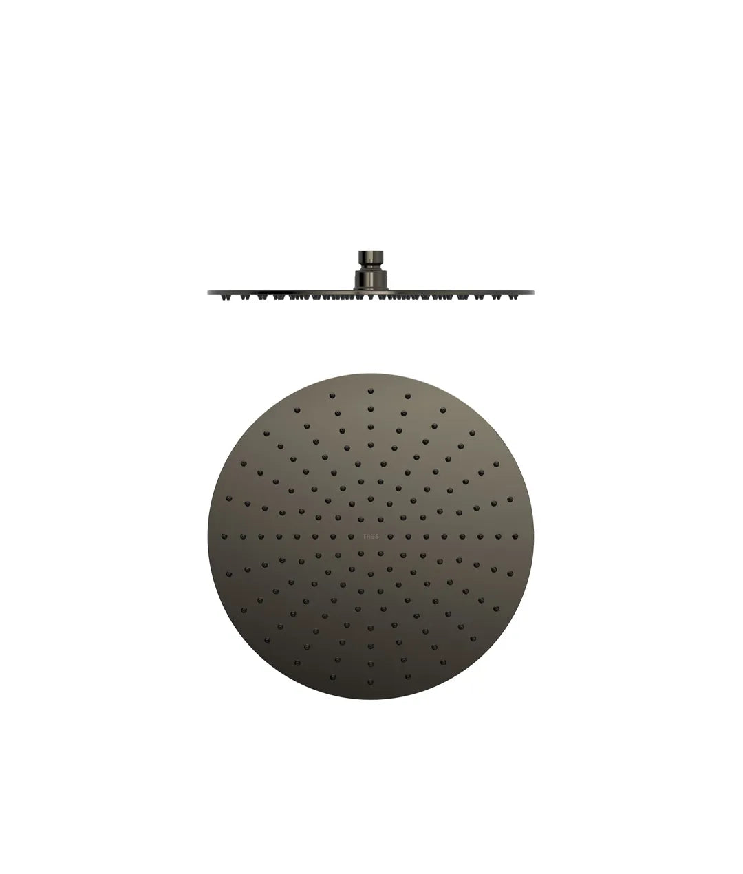 Rociador de ducha extrafino con rótula orientable hecho en acero inoxidable con acabado negro metalizado Tres 0