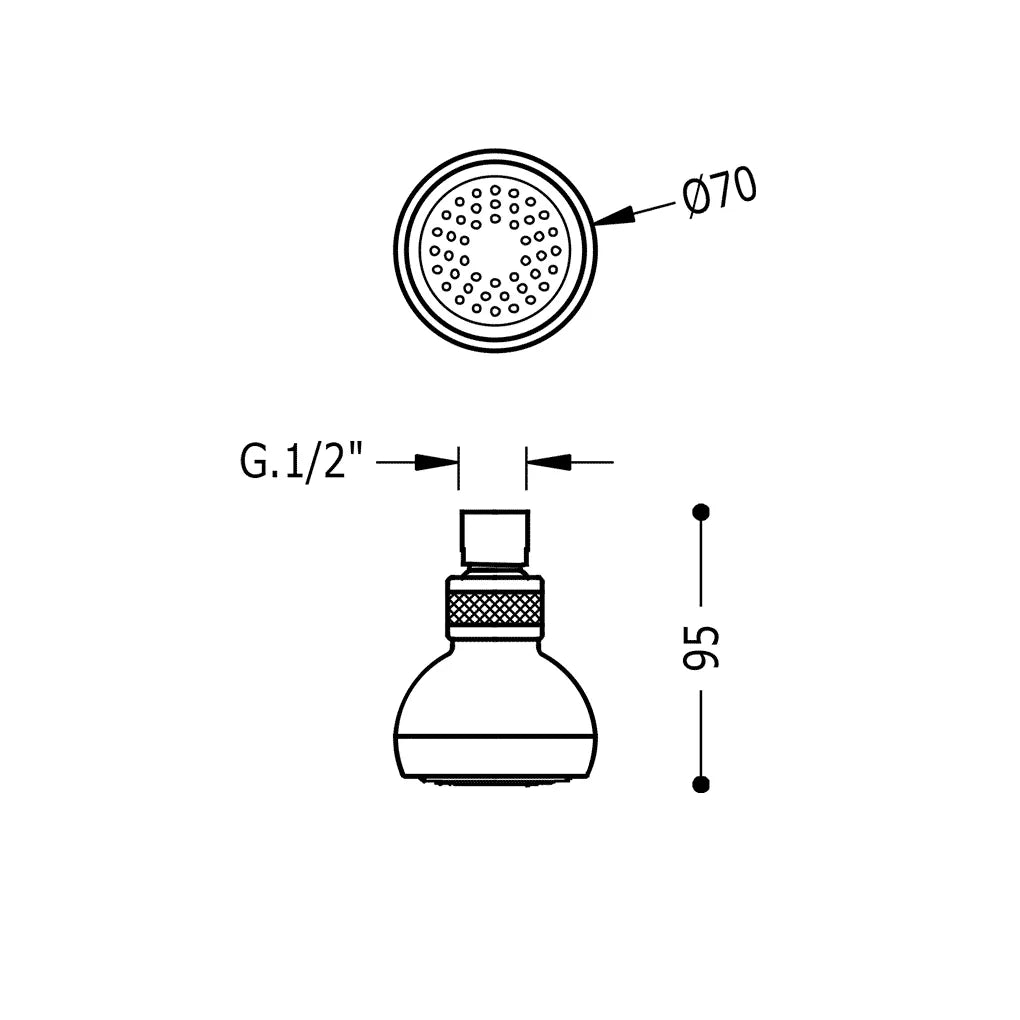 Rociador de ducha orientable de acabado cromado de bajo consumo de agua Ordal Basic TRES 1