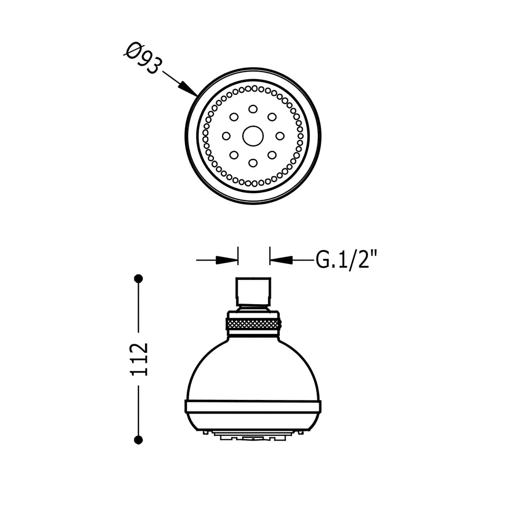 Rociador para ducha con rótula orientable y varios tipos de chorros con acabado cromado Plus Basic TRES 1
