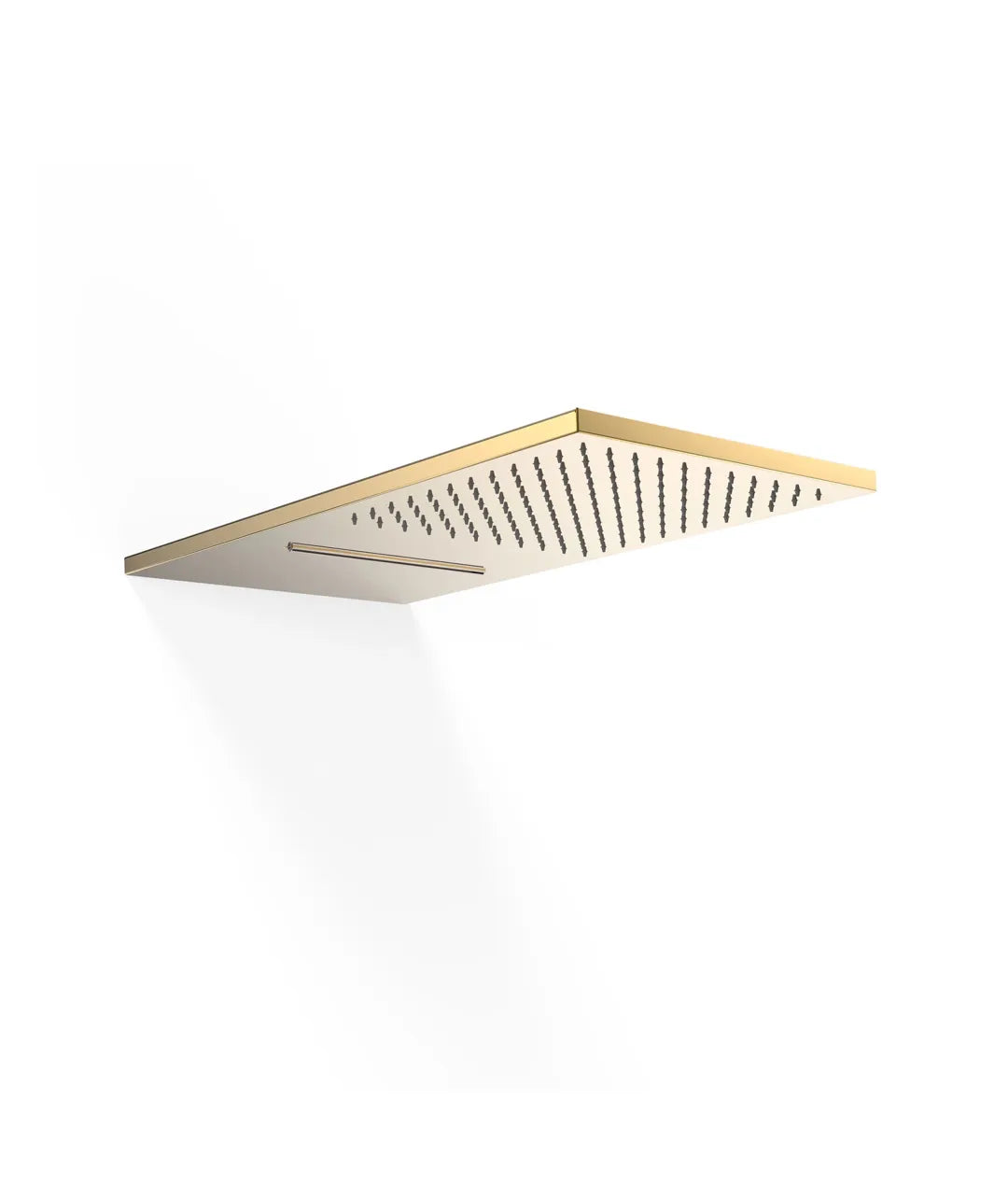 Rociador rectangular de ducha a pared de acero inoxidable con acabado dorado Complementos Tres 0