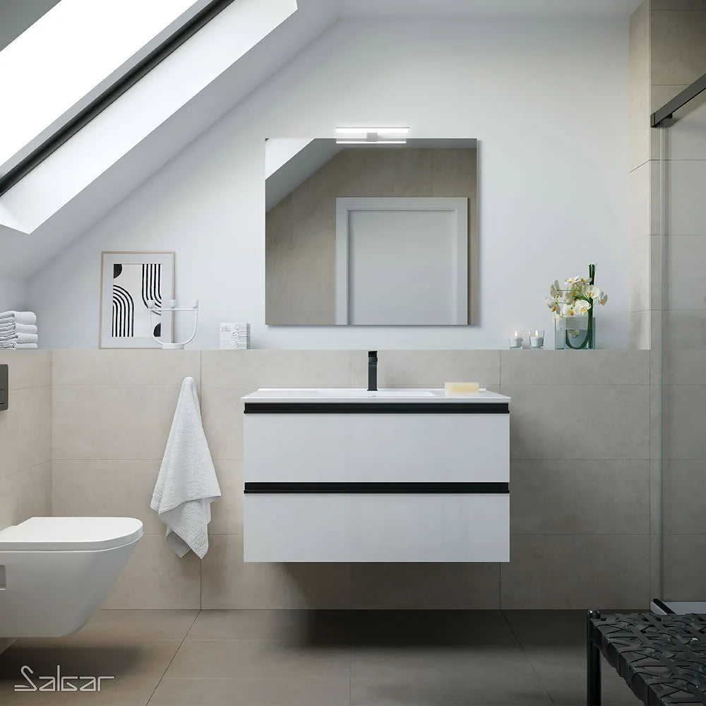 Espejo de Baño Salgar Spirit 90 cm Blanco Brillo - Vista 2