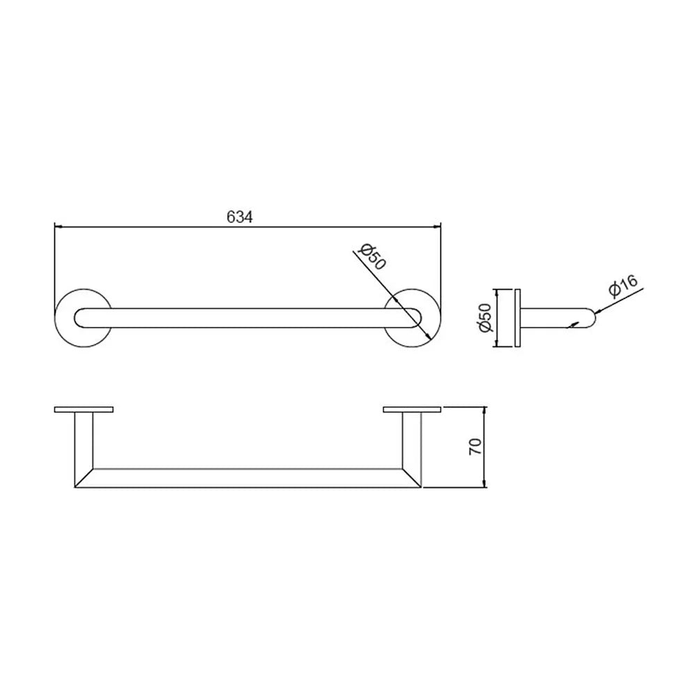 Toallero de Barra de Pared Salgar 60 cm Cromo - Vista 2