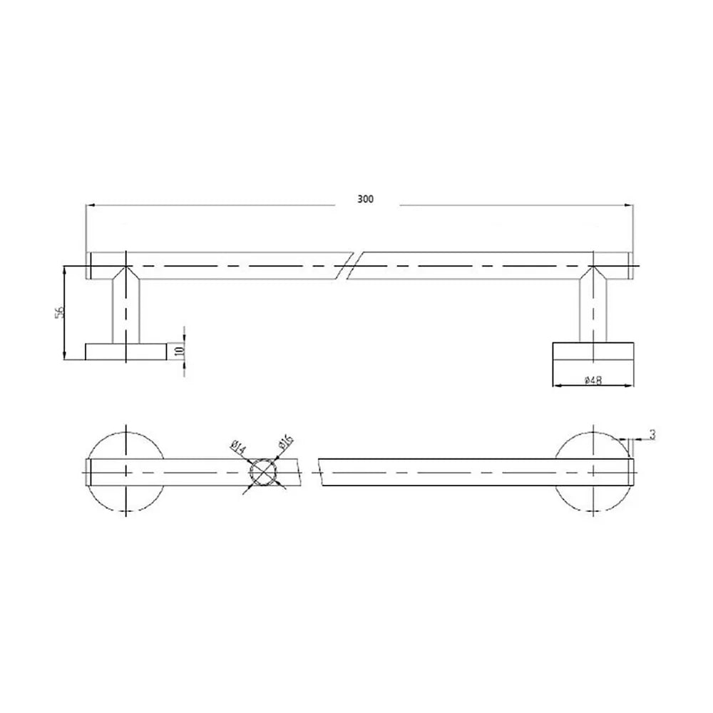 Toallero de Barra de Pared Salgar 30 cm Cromo - Vista 2