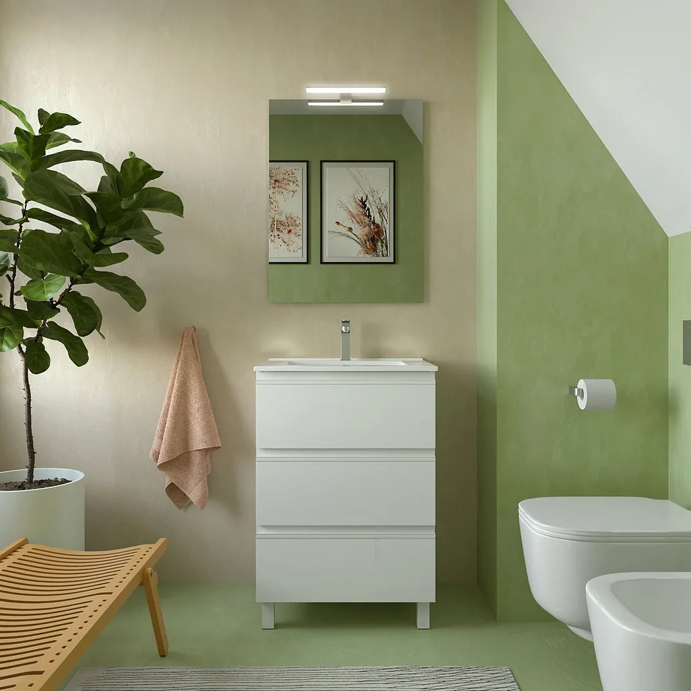 Mueble de Baño 3 Cajones Salgar Spirit 60 cm Blanco Brillo - Vista 1
