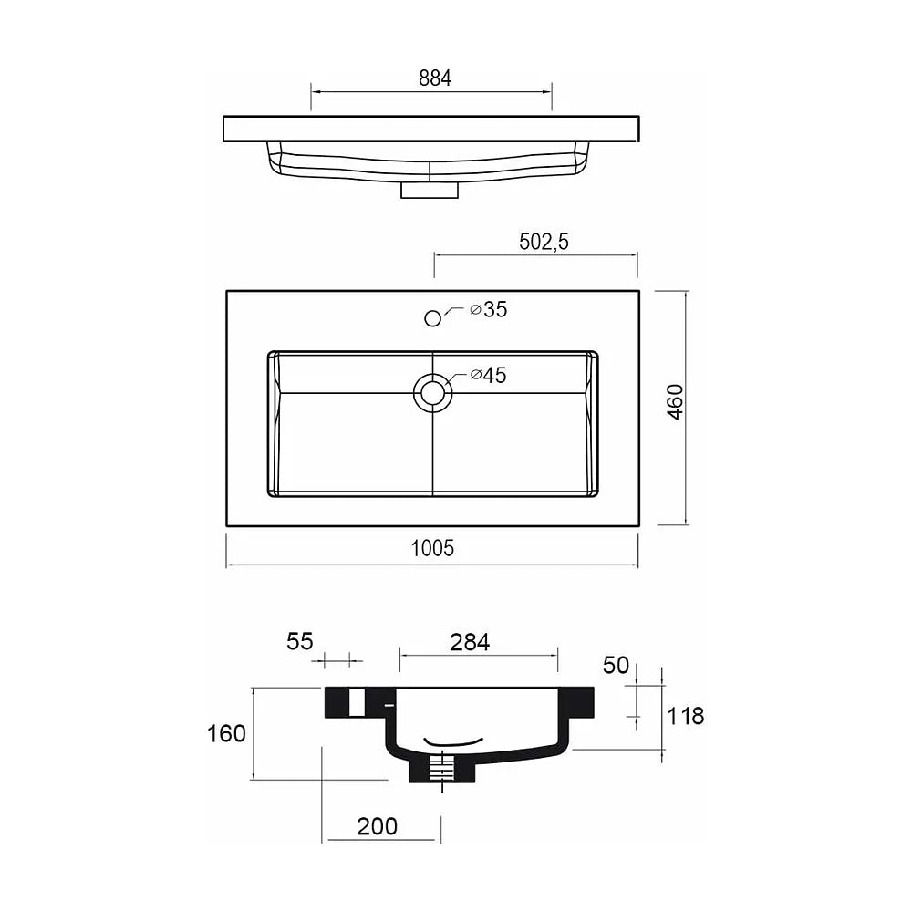 Mueble de Baño con Lavabo y 3 Cajones Salgar Spirit - Vista 7