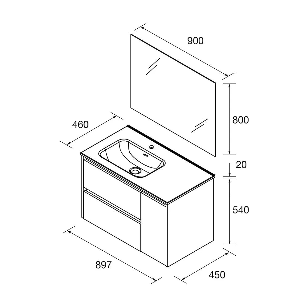 Lavabo de Baño Salgar Noja 90 cm - Vista 7
