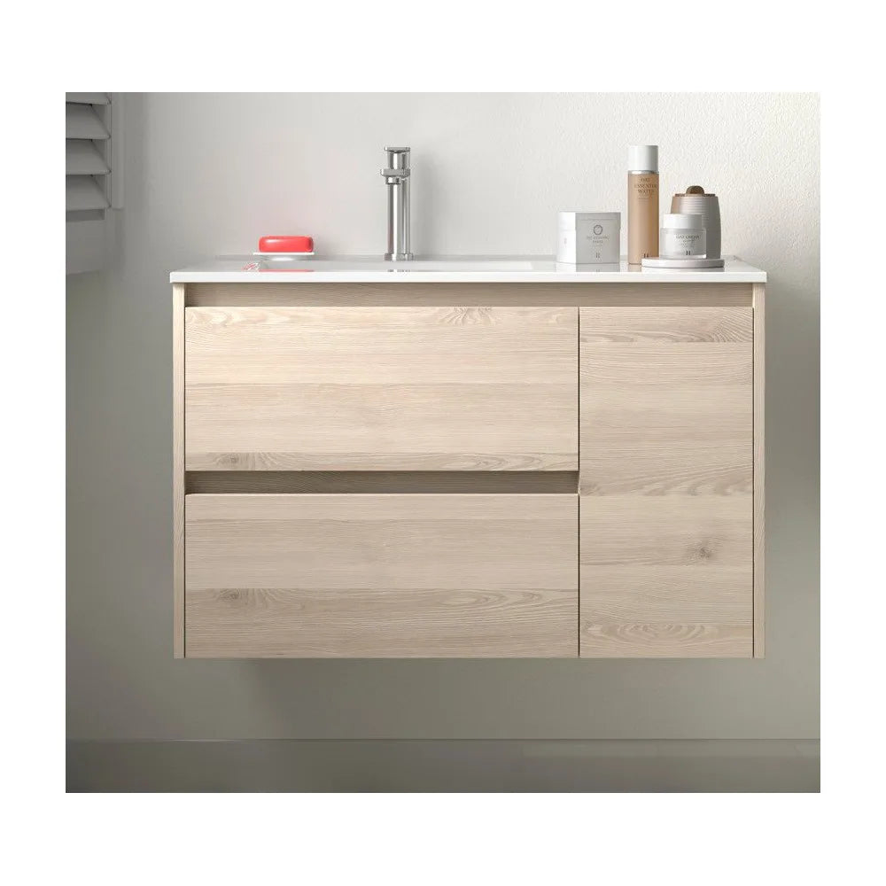 Mueble de Baño con Puertas Salgar Noja 90 cm Roble Natural - Vista 2