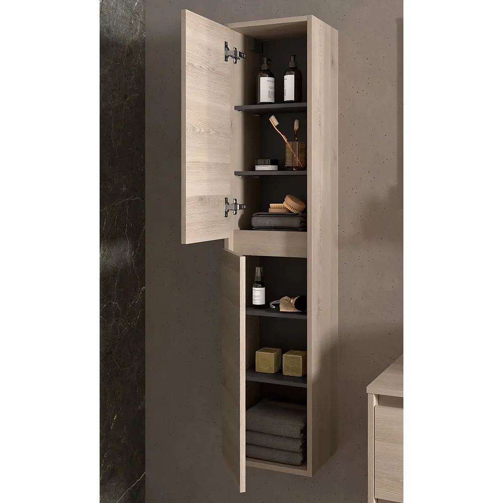 Mueble de Baño con Lavabo y 2 Cajones Salgar Noja 90 cm Roble Natural - Vista 2