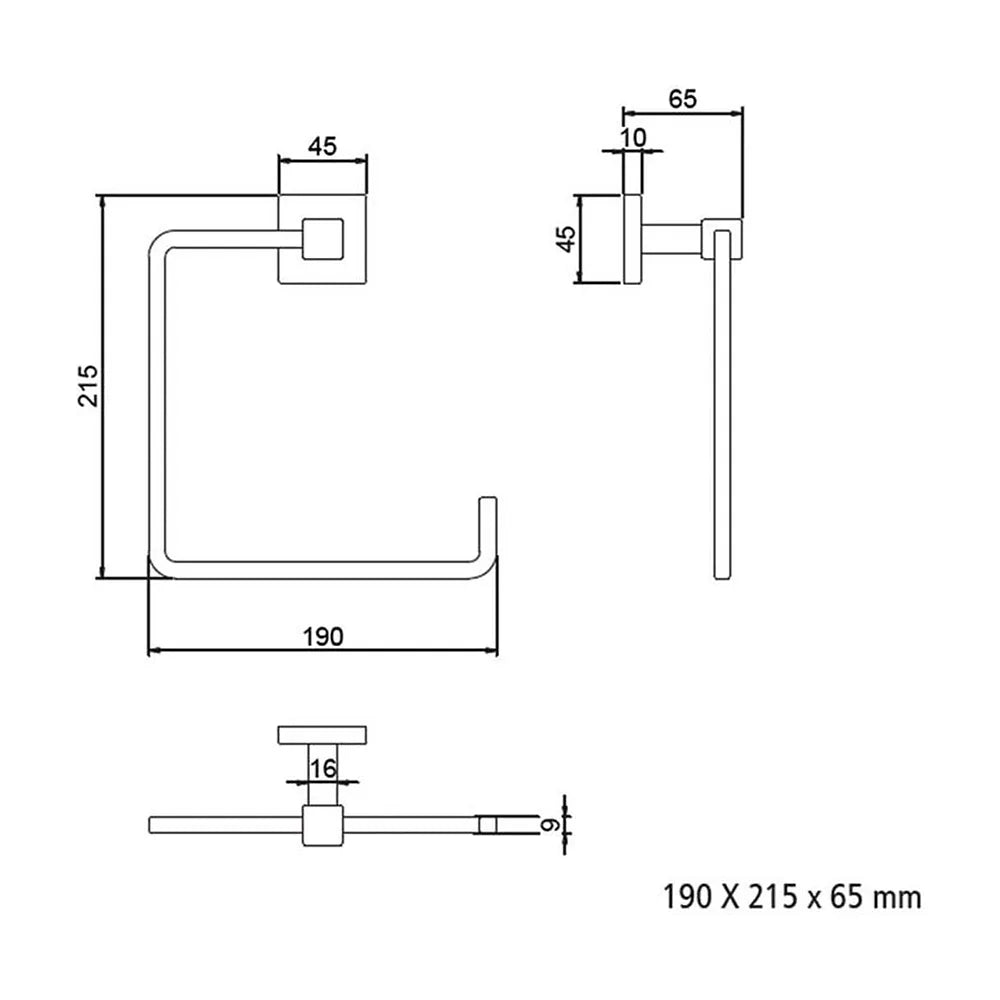 Toallero de Barra de Pared Salgar Nervión Cromo - Vista 2