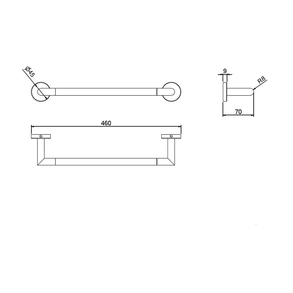Toallero de Barra de Pared Salgar Sil 40 cm Cromo - Vista 2