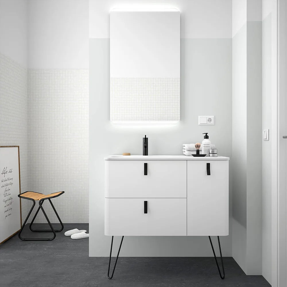 Mueble de Baño con Lavabo Salgar Uniiq 90 cm Blanco Mate - Vista 2