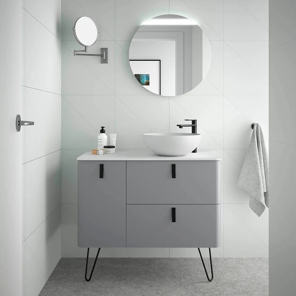 Mueble de Baño con Patas Lavabo sobre Encimera Salgar Uniiq 120 cm Gris Humo - Vista 1
