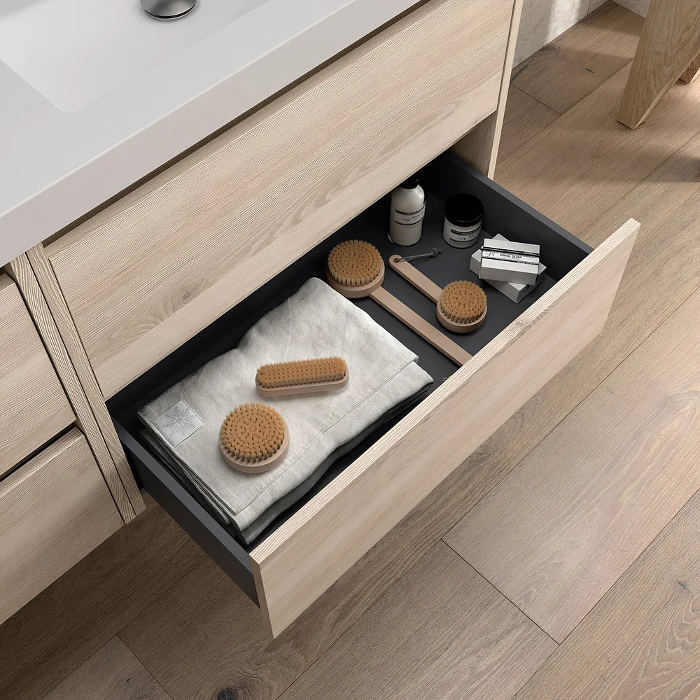 Mueble de Baño 2 Cajones Salgar Noja 60 cm Blanco - Vista 4