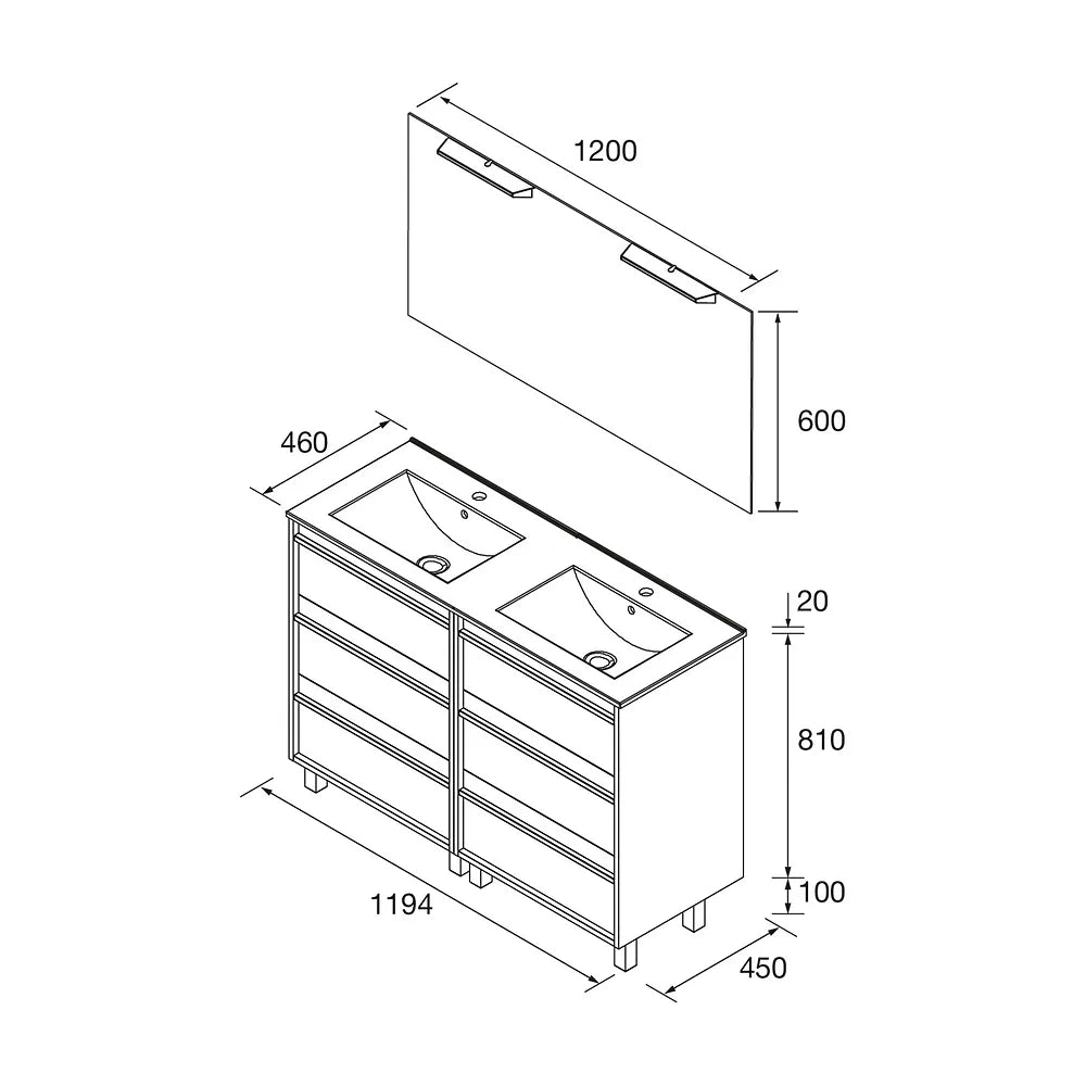 Mueble de Baño con Lavabo Salgar Attila - Vista 5