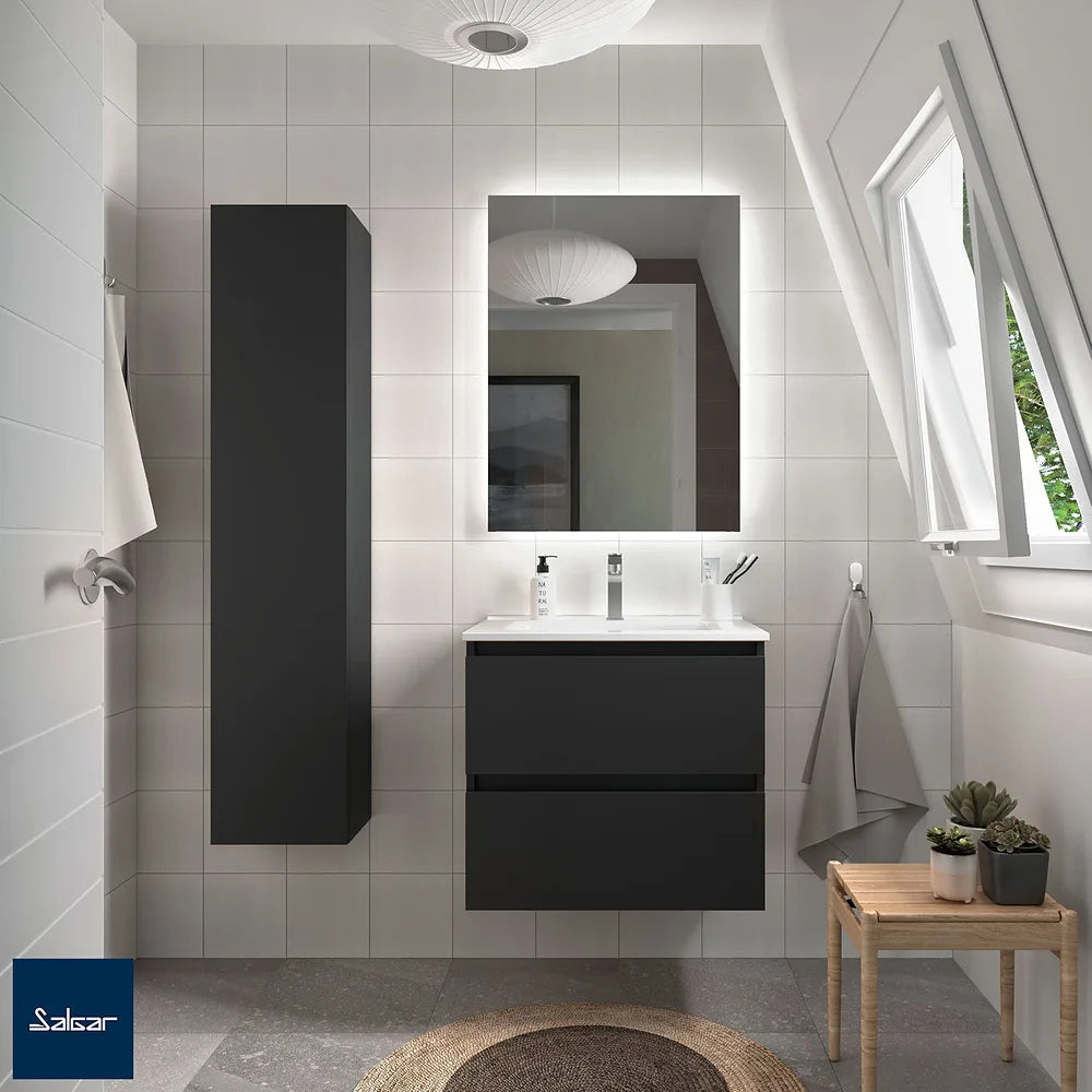 Mueble de Baño Suspendido con Lavabo Salgar Bequia Negro Mate - Vista 1