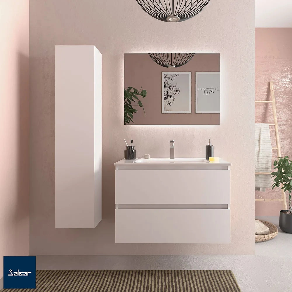 Mueble de Baño Suspendido con Lavabo Salgar Bequia Blanco Mate - Vista 1