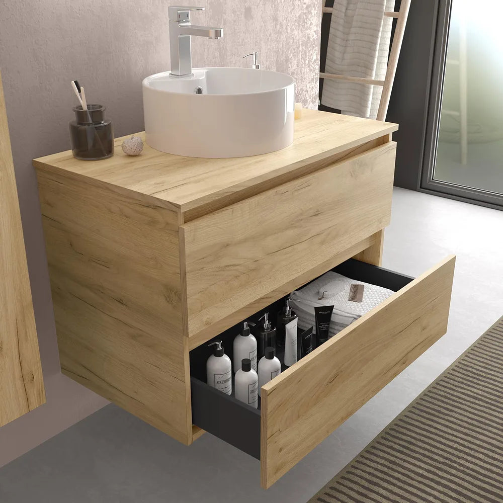 Mueble de Baño Suspendido con Encimera Salgar Bequia Negro Mate - Vista 3