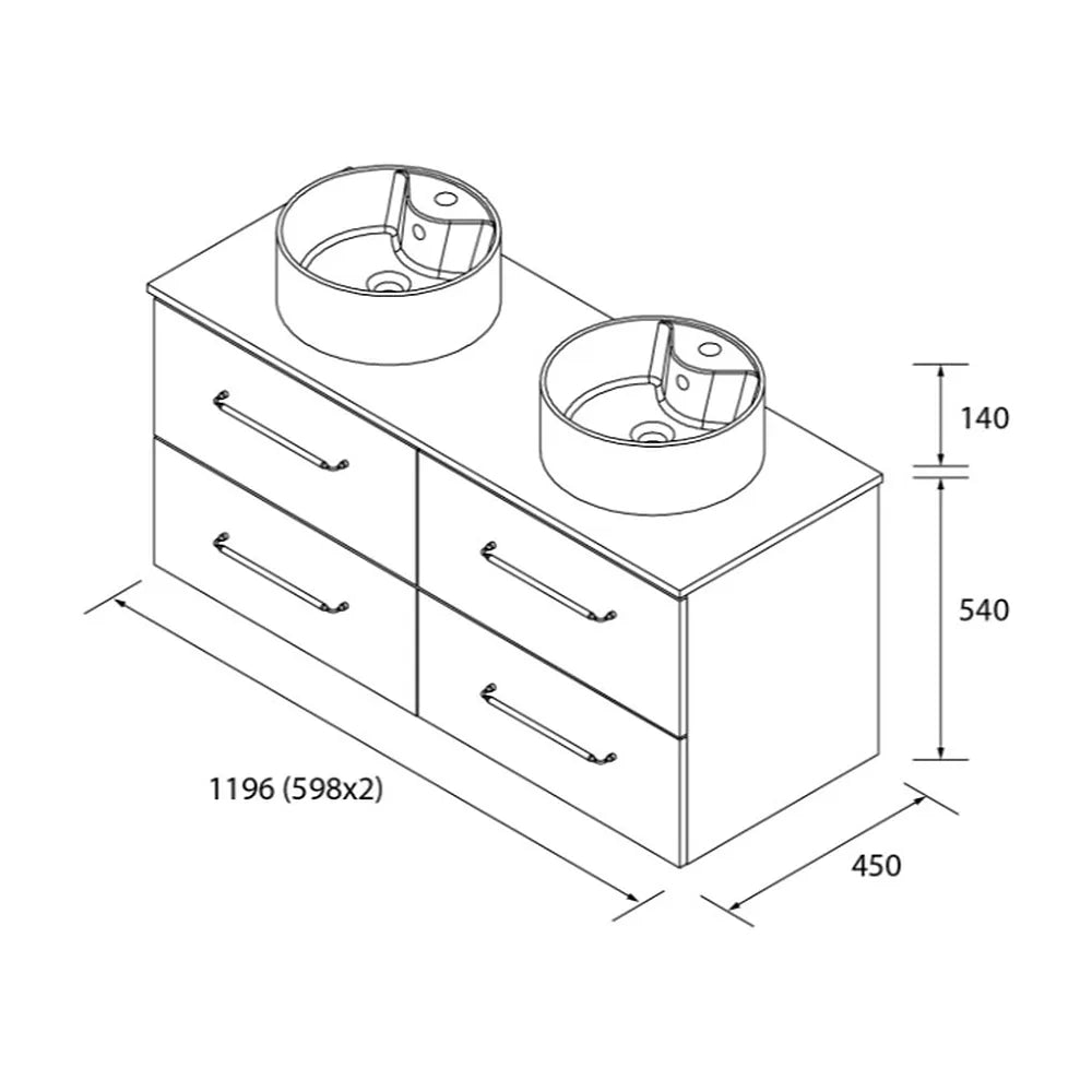 Mueble de Baño Suspendido con Lavabo Salgar - Vista 3