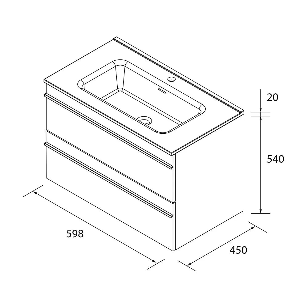 Mueble de Baño Suspendido con Lavabo Salgar 61 cm - Vista 4