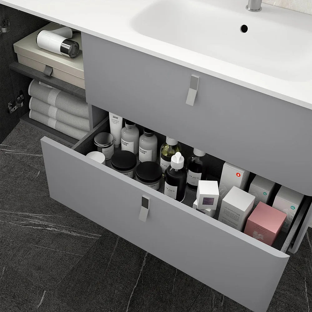 Mueble de Baño con Lavabo Salgar Uniiq 120 cm Gris Humo - Vista 3
