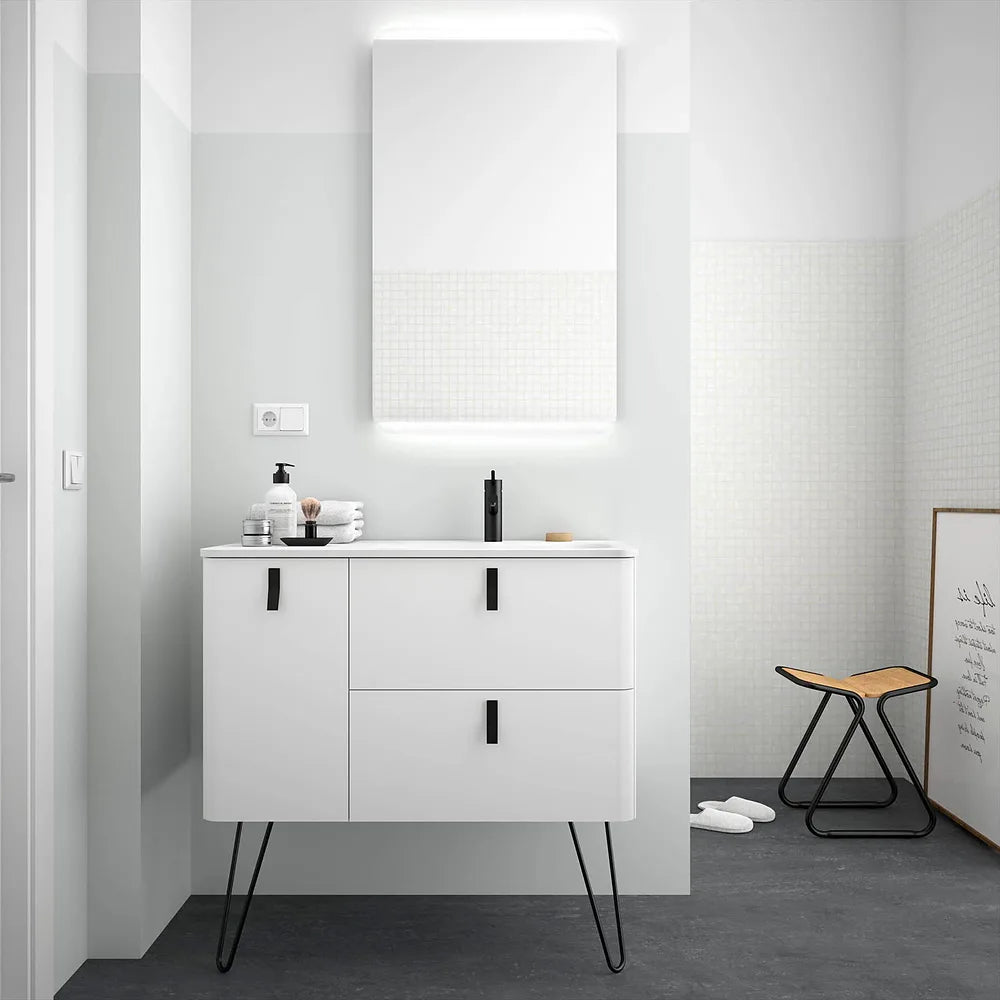 Mueble de Baño con Patas con Lavabo Salgar Uniiq 120 cm Blanco Mate - Vista 1
