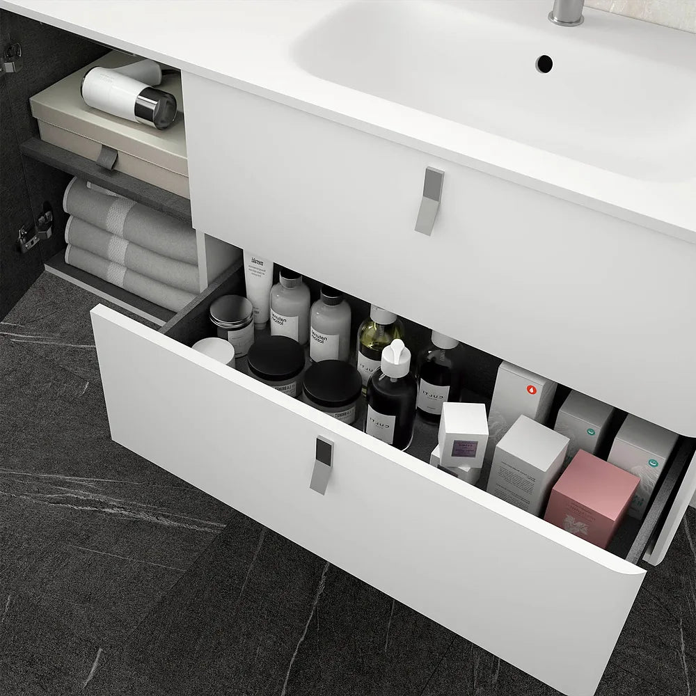 Mueble de Baño con Patas con Lavabo Salgar Uniiq 120 cm Blanco Mate - Vista 2
