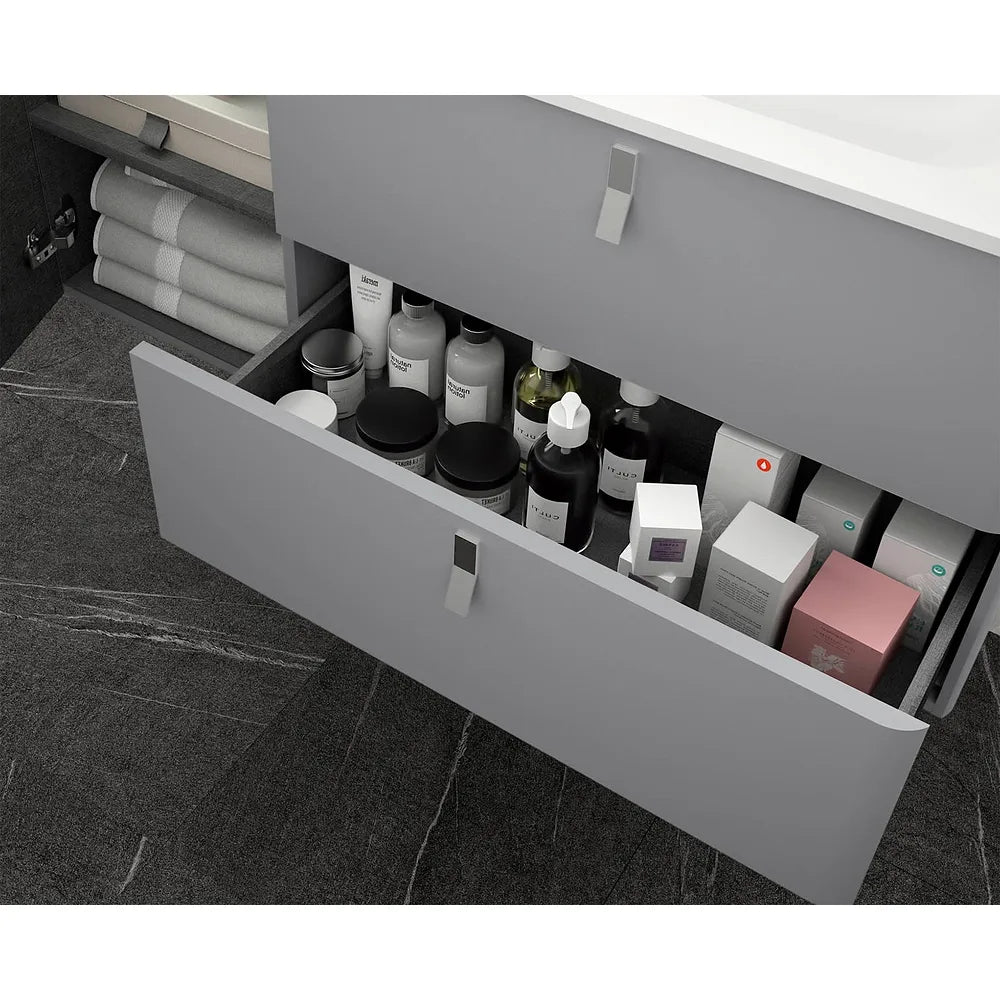 Mueble de Baño Lavabo sobre Encimera Salgar Uniiq 120 cm Gris Humo - Vista 2