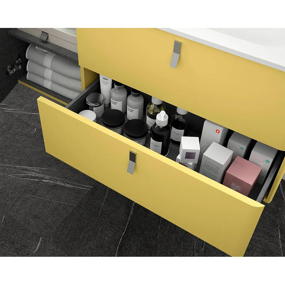 Mueble de Baño Lavabo sobre Encimera Salgar Uniiq 120 cm Amarillo Paja - Vista 3