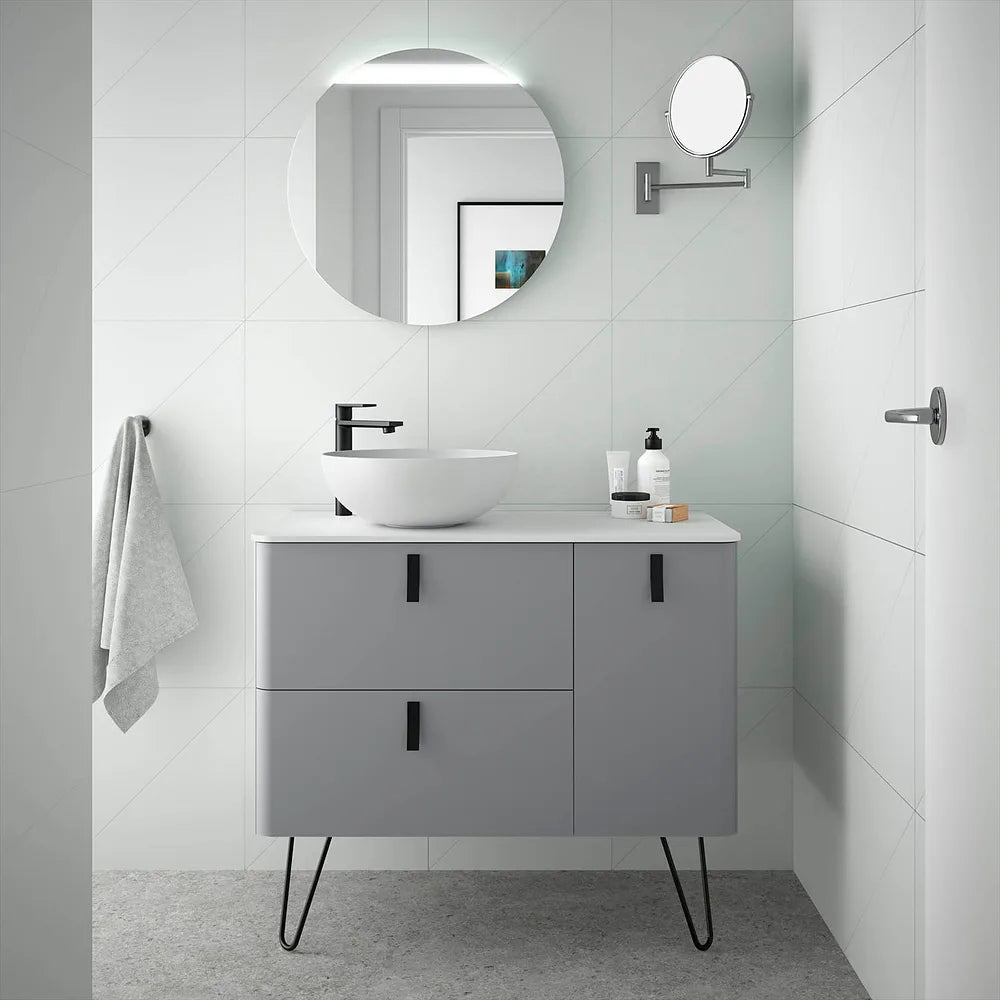Mueble de Baño con Patas Lavabo sobre Encimera Salgar Uniiq 120 cm Gris Humo - Vista 1