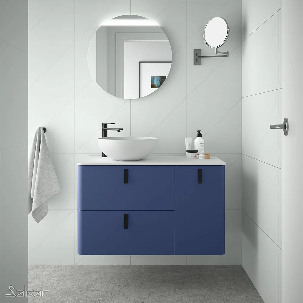 Mueble de Baño Lavabo sobre Encimera Salgar Uniiq 120 cm Azul - Vista 2