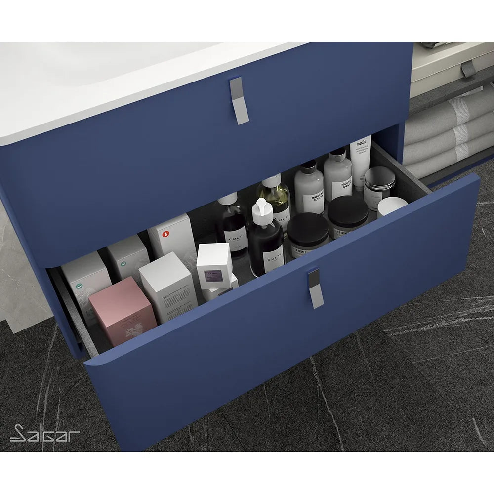 Mueble de Baño Lavabo sobre Encimera Salgar Uniiq 120 cm Azul - Vista 3