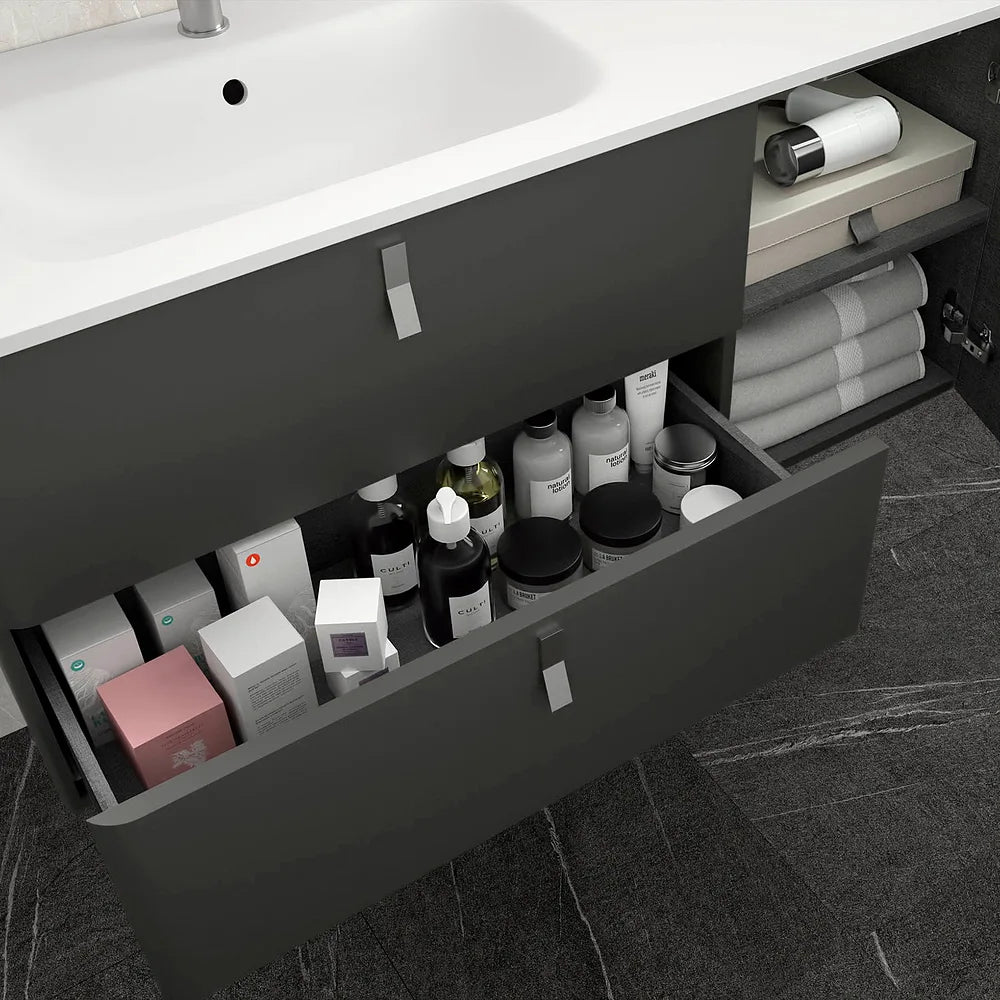 Mueble de Baño con Lavabo Salgar Uniiq 120 cm Gris Antracita - Vista 3