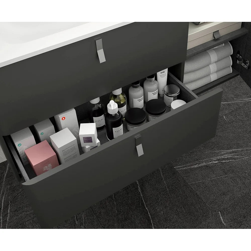 Mueble de Baño con Lavabo Salgar Uniiq 120 cm Gris Antracita - Vista 2