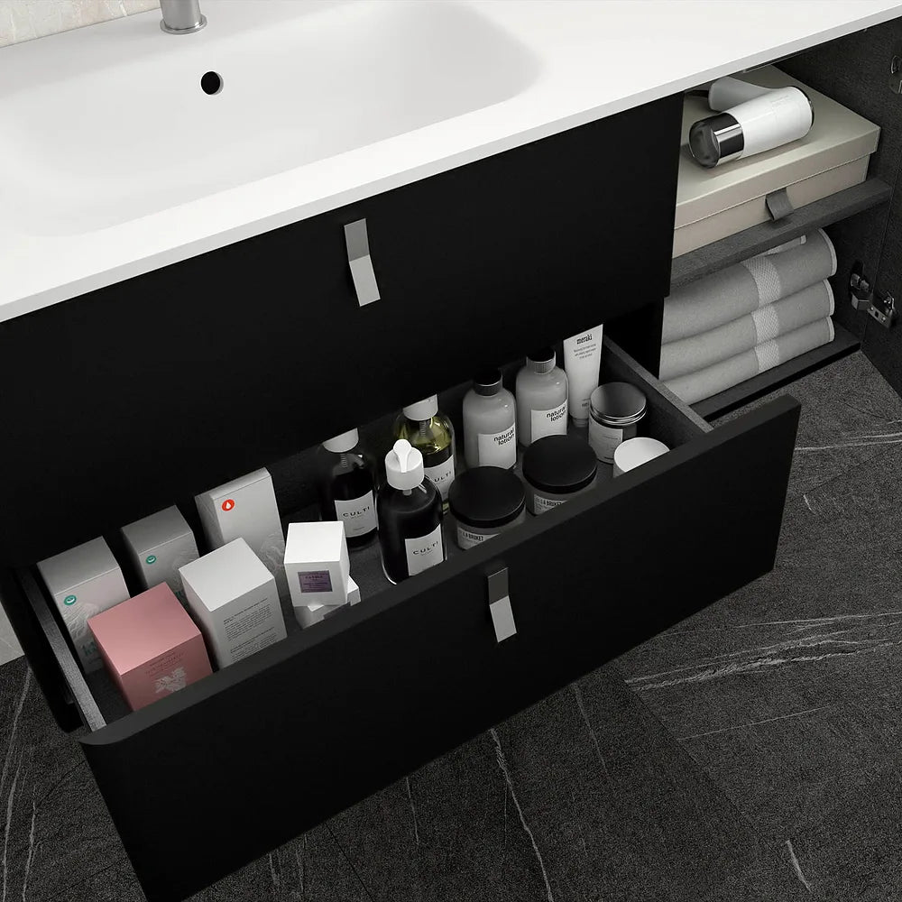 Mueble de Baño con Lavabo Salgar Uniiq 120 cm Negro Mate - Vista 3