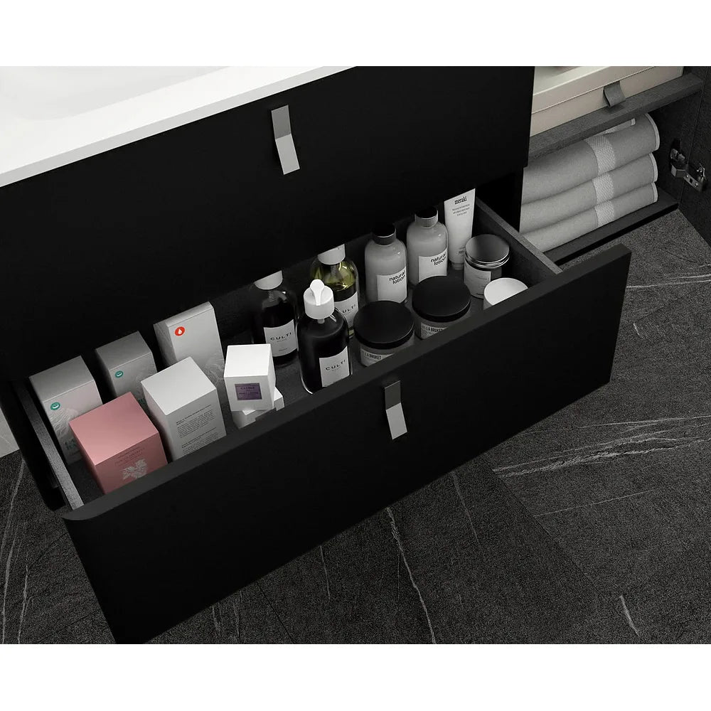 Mueble de Baño Lavabo sobre Encimera Salgar Uniiq 120 cm Negro Mate - Vista 2