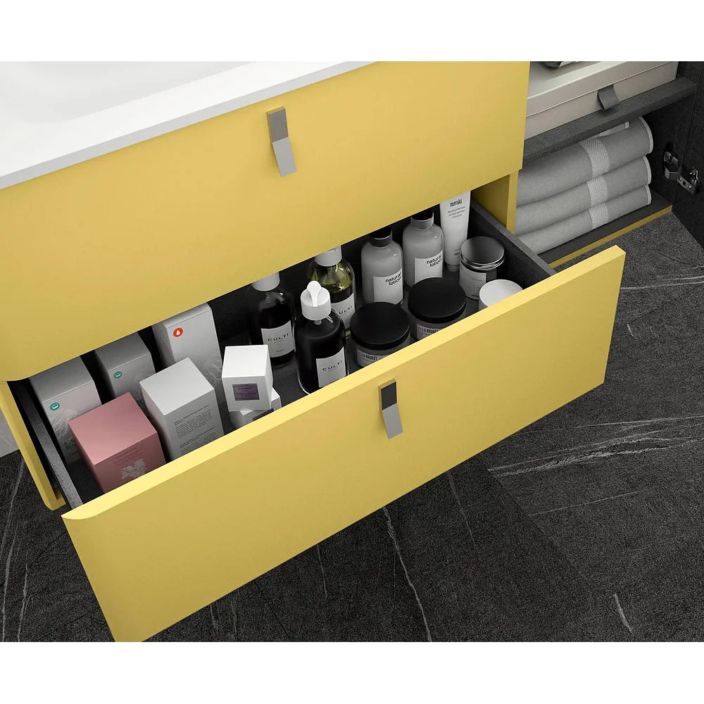 Mueble de Baño Lavabo sobre Encimera Salgar Uniiq 120 cm Amarillo Paja - Vista 3