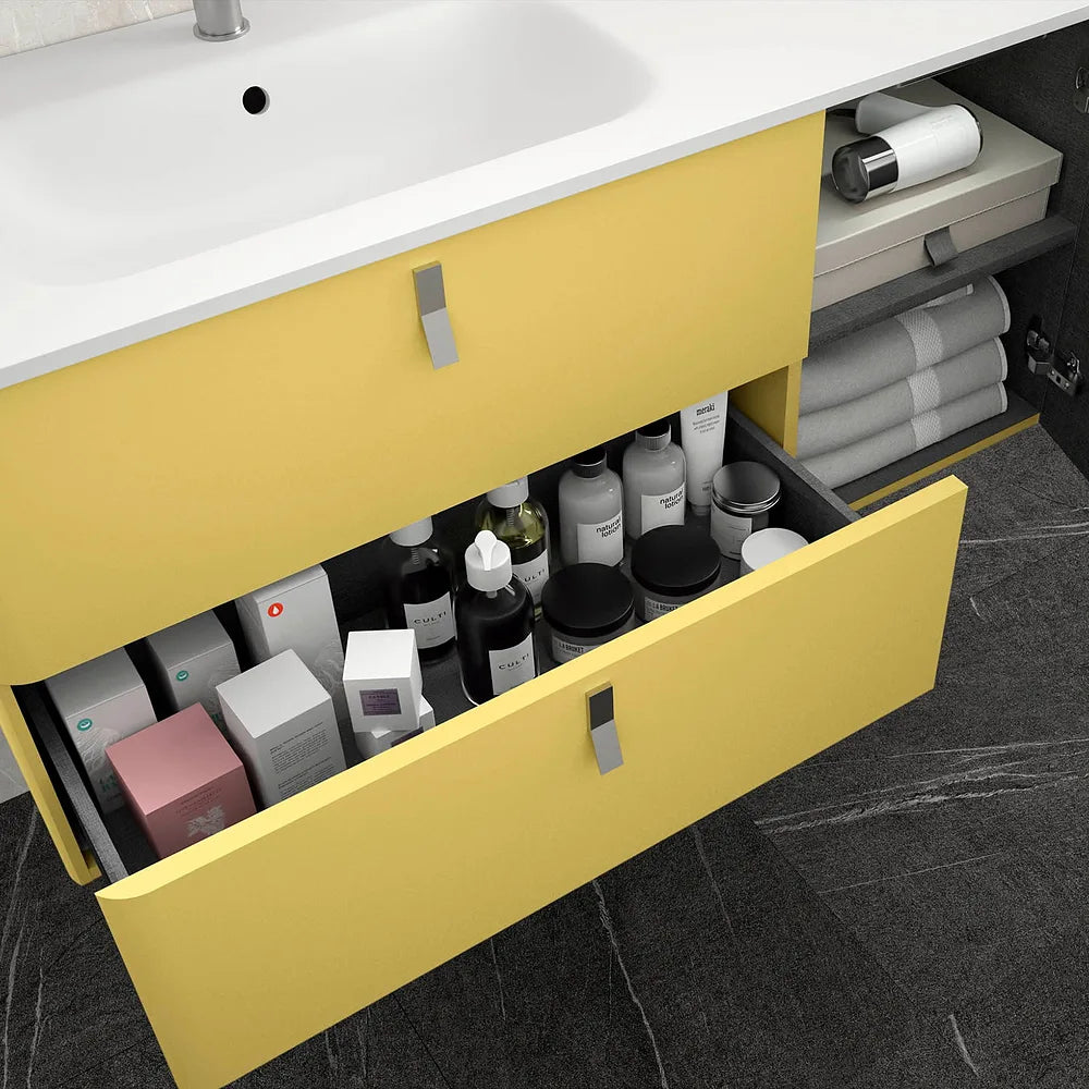 Mueble de Baño con Lavabo Salgar Uniiq 120 cm Amarillo Paja - Vista 3