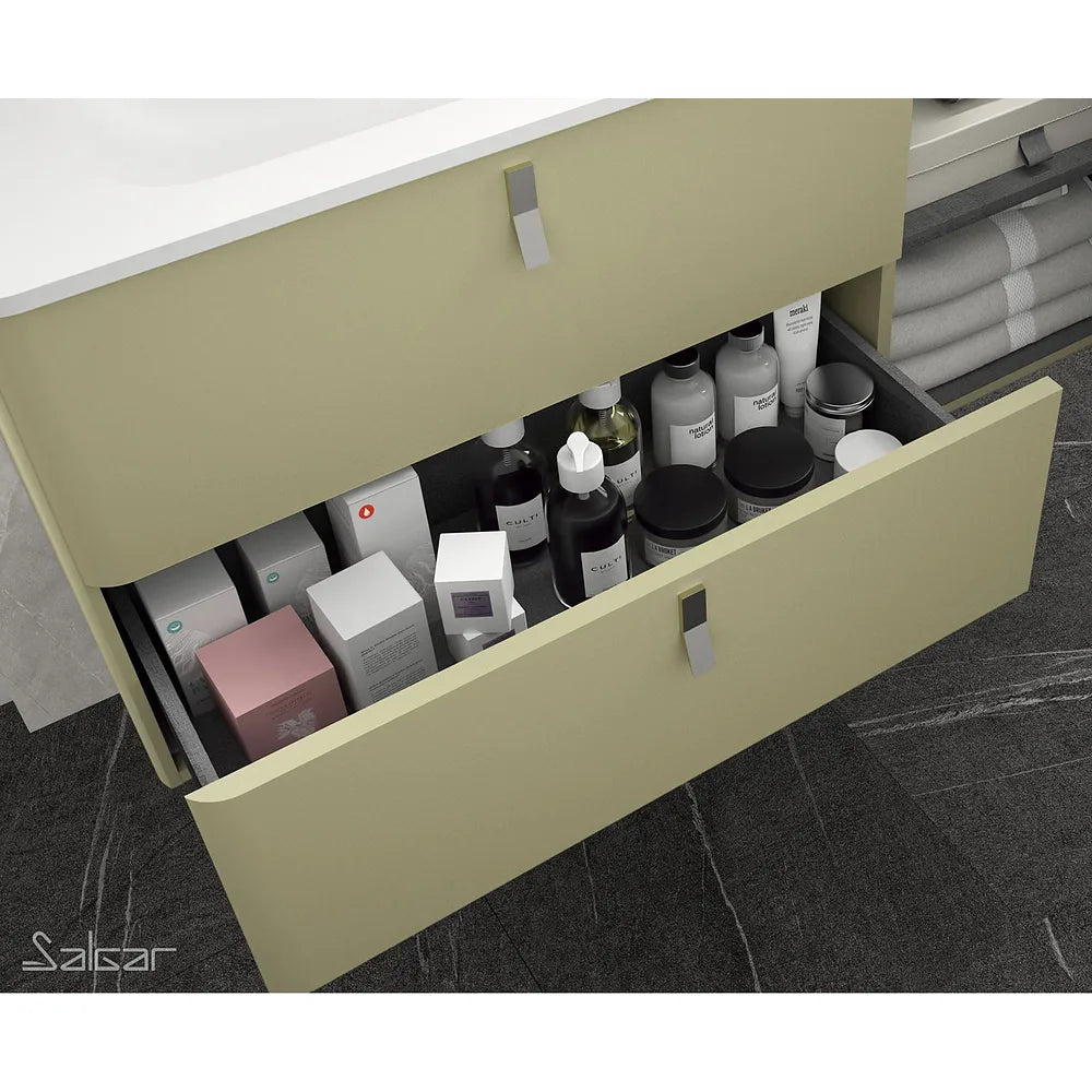 Mueble de Baño Lavabo sobre Encimera Salgar Uniiq 120 cm Verde Salvia - Vista 2