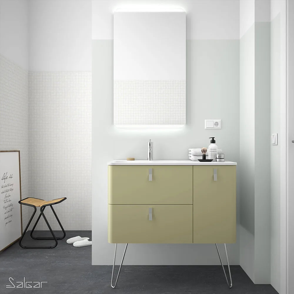 Mueble de Baño con Patas con Lavabo Salgar Uniiq 120 cm Verde Salvia - Vista 1