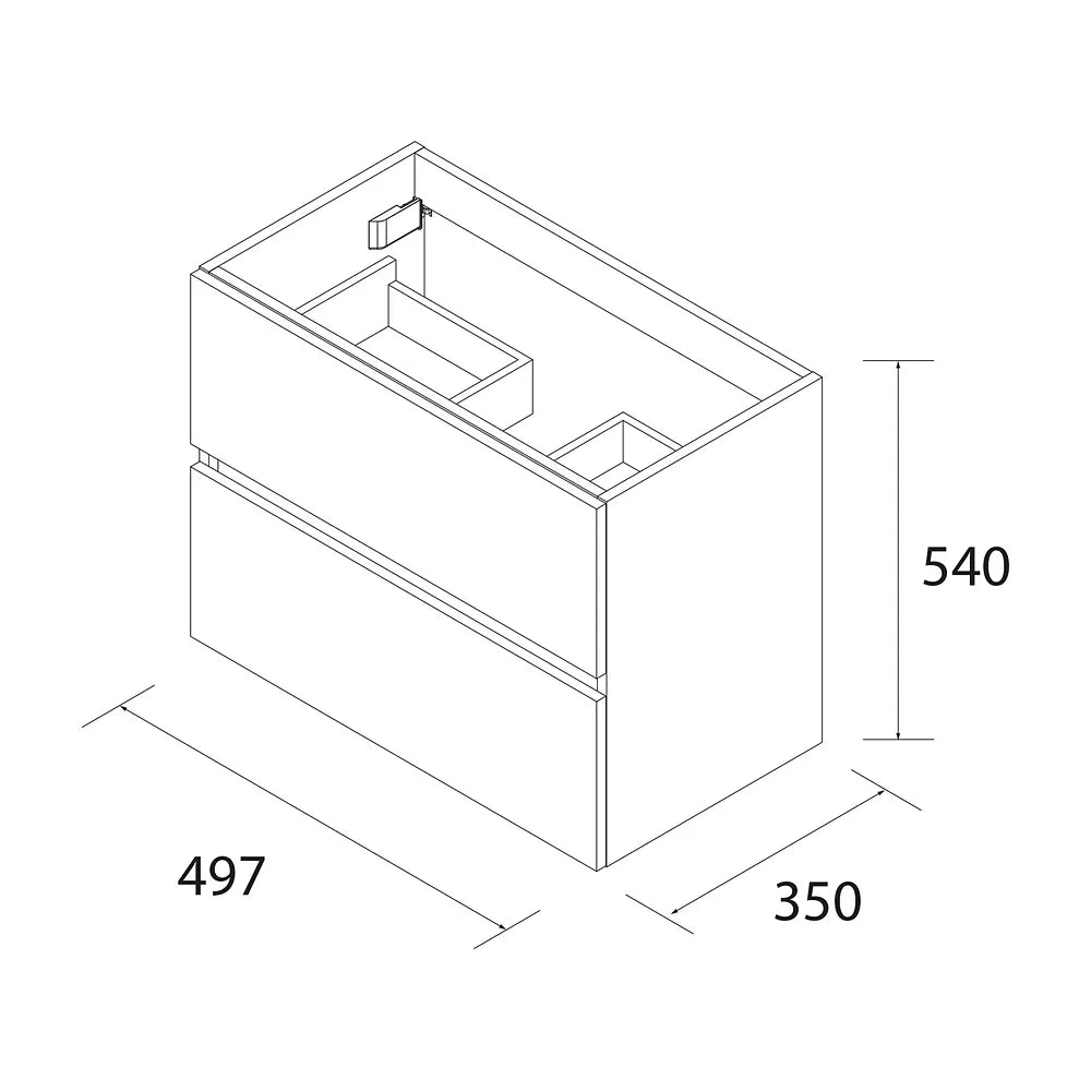 Mueble de Baño Suspendido con Lavabo y 2 Cajones Salgar Fussion Line Negro Mate - Vista 9