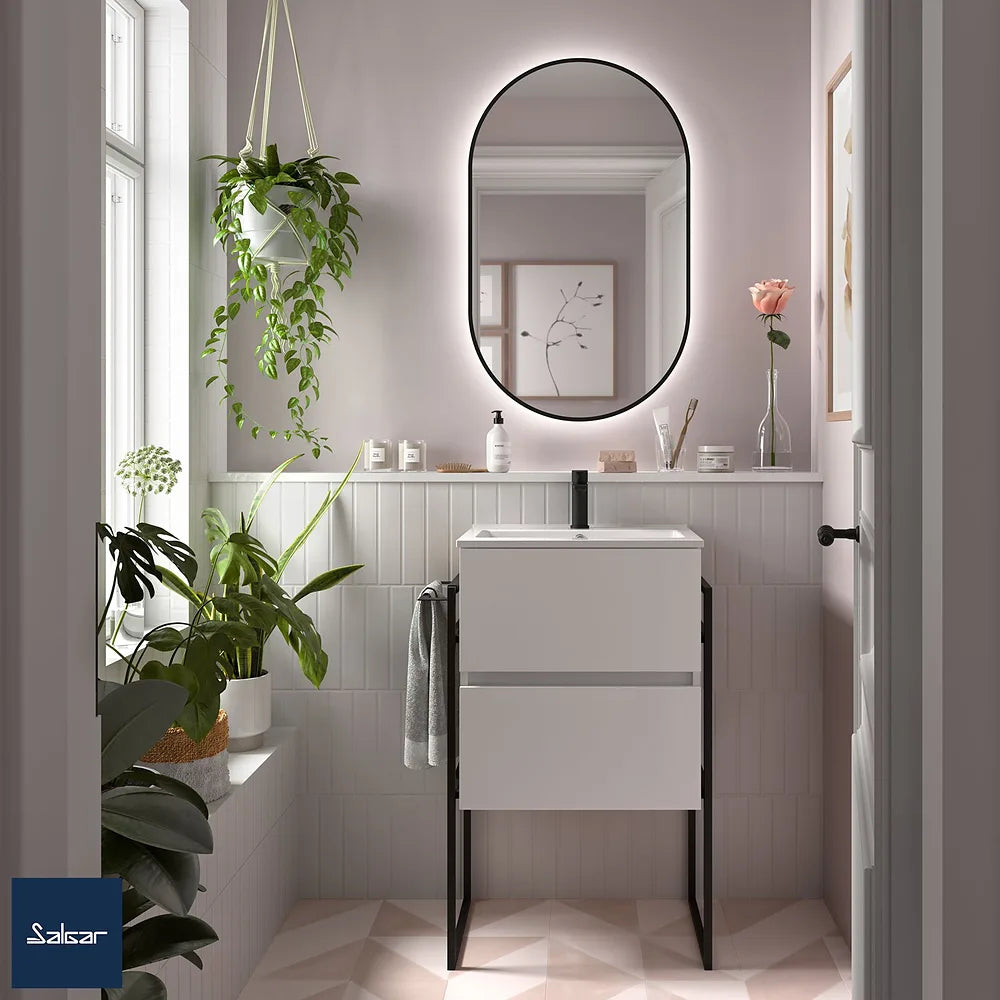 Mueble de Baño Suspendido con Lavabo y 2 Cajones Salgar Fussion Line Blanco Mate - Vista 2