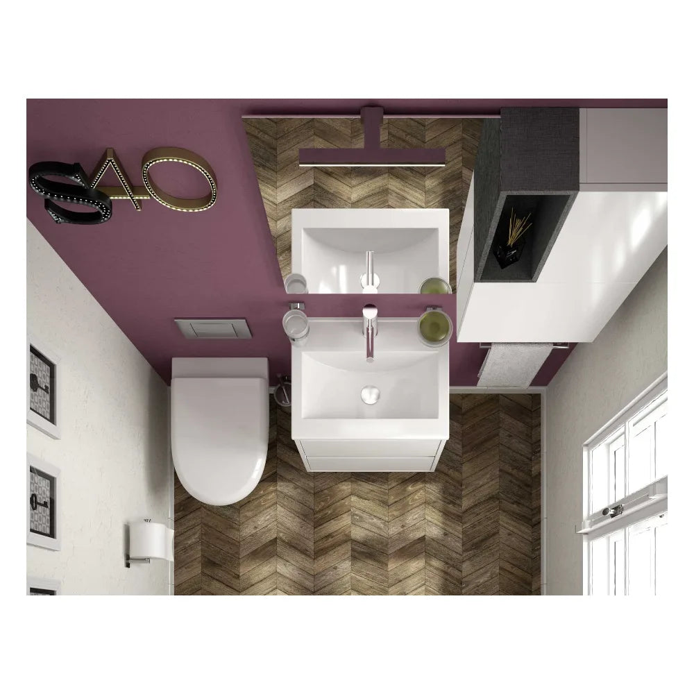 Mueble de Baño Suspendido con Lavabo y 2 Cajones Salgar Fussion Line Pino Bahía - Vista 4