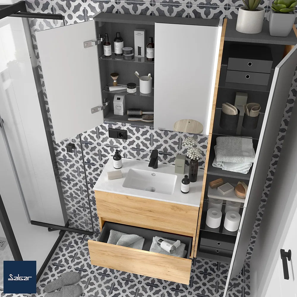 Mueble de Baño Suspendido con Lavabo y 2 Cajones Salgar Fussion Line - Vista 1