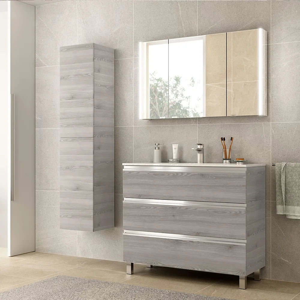 Mueble de Baño con Patas con Lavabo y 3 Cajones Salgar Spirit 100 cm Pino Bahía - Vista 1