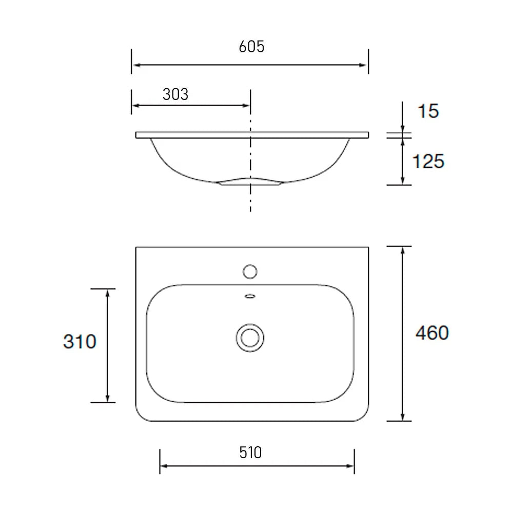 Mueble de Baño Suspendido con Lavabo y 2 Cajones Salgar Uniiq 60 cm Amarillo Paja - Vista 9