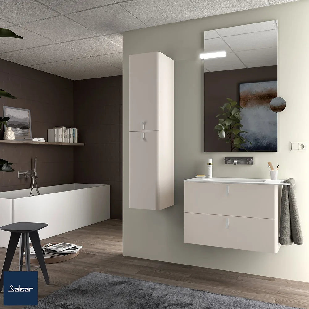 Mueble de Baño Suspendido con Lavabo y 2 Cajones Salgar Uniiq 80 cm - Vista 1