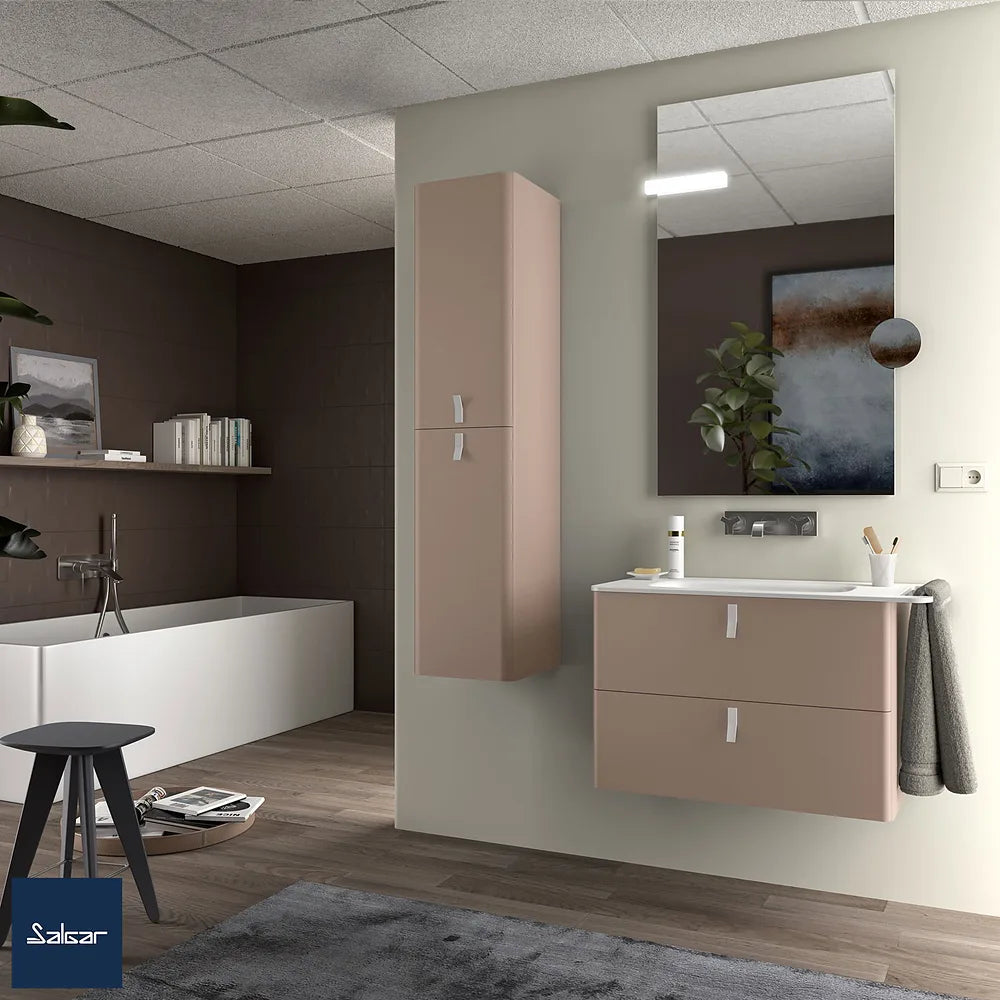 Mueble de Baño Suspendido con Lavabo y 2 Cajones Salgar Uniiq 80 cm - Vista 1