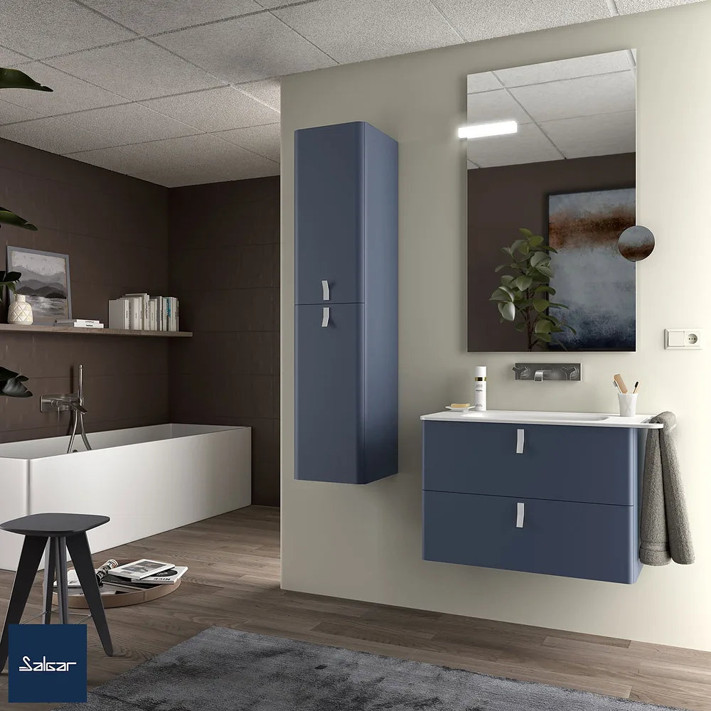 Mueble de Baño Suspendido con Lavabo y 2 Cajones Salgar Uniiq 80 cm - Vista 1