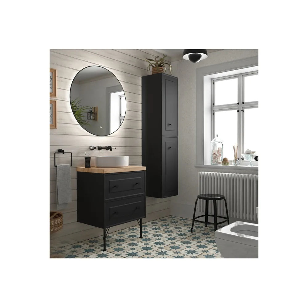 Mueble de Baño 2 Cajones Salgar Renoir 60 cm Negro - Vista 1