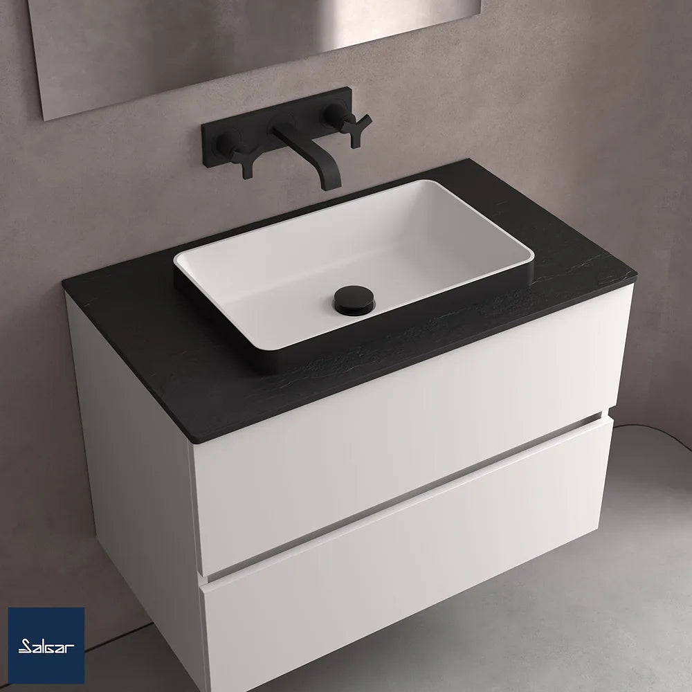 Mueble de Baño 2 Cajones Salgar Renoir 80 cm Blanco - Vista 3